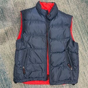 Navy and Red Puffer Vest XL